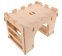 YARNOW Rabbit Hay Rack Wooden Hideout with Hay Dispenser and Nest Box for Small Pets Including Chinchillas Guinea Pigs Suitable for Indoor Spaces