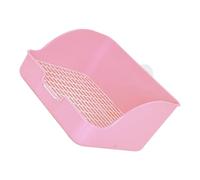 YARNOW Rabbit Litter Box Plastic Pet Toilet Rectangular Large Cage with Splash Guard Suitable for Indoor Use by Rabbits Guinea Pigs and Chinchillas Pink