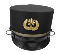 YARNOW Railway Staff Cap for Adults, Black Train Engineer Hat with Vibrant Color and Shape Retention, Great for Train Cosplay and Seasonal Celebrations