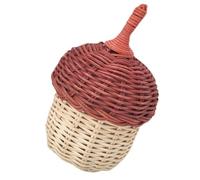 YARNOW Rattan Pine Cone Crossbody Bag for Handwoven Woven Rattan Messenger Bag with Adjustable Strap for Travel and Photography