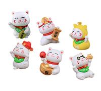 YARNOW Realistic Cat Figurine Set 6pcs Resin Kitten Ornaments Garden Decor Models for Micro Landscape Decorations