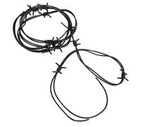 YARNOW Realistic Fake Barbed Wire Decoration Halloween Party Prop for Spooky Haunted House Background Lightweight and Reusable Black Barbed Wire for Scary Festival Atmosphere