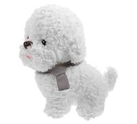 YARNOW Realistic Plush Dog White Bichon Frise Stuffed Animal Soft Cuddly for Non Fading Fluffy Companion for Room and Playtime
