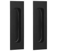 YARNOW Recessed Flush Pull Stainless Steel Black Rectangular 2 Pcs