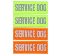 YARNOW Reflective Service Dog Patch Adhesive Tags 4Pcs for Dog Harness Supplies Sticky Design for Large