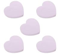 YARNOW Removable Adhesive Heart Notepads Purple, 5Pcs 100 Pages Each, Compact Self-Stick Memo Paper for Work, School, and Message Boards