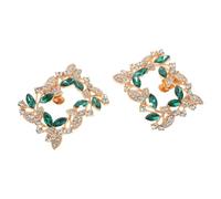 YARNOW Removable Rhinestone Shoe Buckles Sparkling Alloy 1 Pair in Green with Unique Shape for Bridal Shoes and High Heels for Weddings and Upscale Events