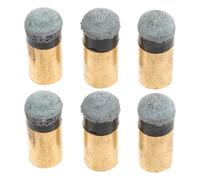 YARNOW Replacement High Pool Snooker for Cue 6pcs Tips Copper and Imitation Leather Material, Size 2.40x2.40x1.00cm Precision and Reliable Contact Cues for Home Entertainment