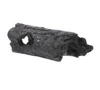 YARNOW Reptile Hide, Artificial Resin Bark Log Hollow Lizard Hideout, Bearded Dragon Or Gecko Tank Accessories, Natural Looking Basking Platform Black