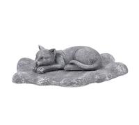 YARNOW Resin Pet Memorial Tombstone for Dog and Cat Garden Grave Marker with Carved Words Outdoor Lawn Decoration for Pet Grave Comforting Home Ornament Grey
