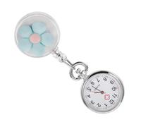 YARNOW Retractable Hanging Fob Watch Easy to Pick for Nurses and Students and with Clip on Feature, Cartoon Flower Design, Glass and Alloy Material Gift for Professionals and Exam Use Exam Use