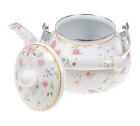 YARNOW Retro Enamel Tea Kettle 2.5l White Stovetop Teakettle with Good Thermal Conductivity and No Effect on Tea Taste for Home and Kitchen Use