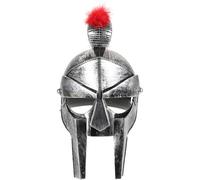 YARNOW Roman Helmet Adult Silver Plastic with Folding Face Mask for Comfort and Durability, Unique Ancient European Style Soldier Headwear for Cosplay and Parties