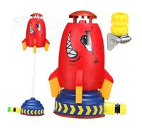 YARNOW Rotating Rocket Launcher Sprinkler Water for Backyard Summer Outdoor Plaything with Water Powered Safe Smooth Design Enhances Hands Skills Random Color