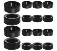YARNOW Rubber Drift Tires Skin 16Pcs 1:64 Scale Patterned and Flat Tread Covers for Rc Model Cars and Trucks Racing Accessories