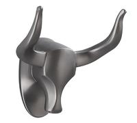 YARNOW Rustic Cow Head Wall Hook Made of Space Aluminum, Wear-Resistant and Fine Workmanship, Multifunctional Coat and Hat Hook for Living Room Or Bathroom Wall Mounted