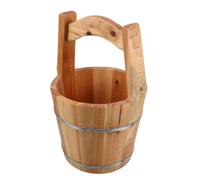YARNOW Rustic Wooden Outdoor Water Bucket with Leakproof Design and Lightweight Construction, for Camping and Outdoor Use, Sturdy Portable Bucket for Water Storage and Footbath
