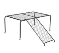 YARNOW Rutin Chicken Coop Feeding Platform with Ladder Large Black Hollow-out Chicken Ramp Play and Rest and Drinking Station