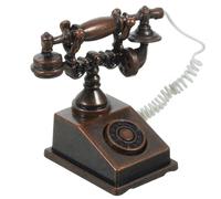 YARNOW Scale Dollhouse Accessory Vintage Bronze Mini Phone Ornament for Pretend Play and Mini House Decoration