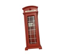 YARNOW Scale Dollhouse Micro Scene Adornment Vivid British Style Phone Booth Model for Dollhouses and Outdoor Decor