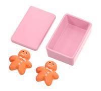 YARNOW Scale Miniature Christmas Gingerbread Man Cookie Realistic Dollhouse Food Model with Vivid Colors Two Tiny Kitchen Decoration for Holiday Scenes and Miniature Displays