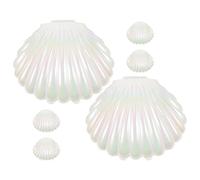 YARNOW Seashell Small Shell Trinket Storage Boxes White 6pcs Mini Shell Favor Containers for Wedding and Party Packaging for Holiday Events