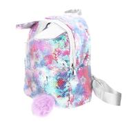 YARNOW Sequins Unicorn Backpack with Plush Ball, Pu and Polyester Material, Zipper Closure, Wide Application for Camping and Shopping, Adorable and Unique Shoulder Travel Bag