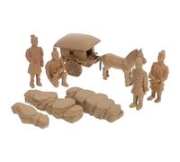 YARNOW Set of 9 Mini Terracotta Warriors Statues Plastic Craft Figurines Tabletop Decor Collectible Ornaments for Desk Display and Creative Playset