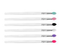 YARNOW Silicone Eyeshadow Brush Kit 6pcs with Big Sequined Design for Precise Color Lightweight and Easy to Carry Makeup Tool Plastic Handle for Precise Color for Work the Go