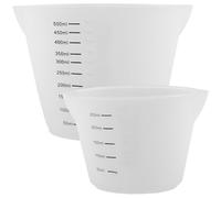 YARNOW Silicone Measuring Cups 250Ml 8Oz 500Ml 16Oz Kitchen Graduated Cups with Double Scale for Cooking and Portion Control 2Pcs