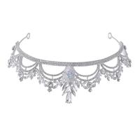 YARNOW Silver Rhinestone Wedding Hair Accessories Bridal Tiara Headband for Women Classic Princess Style Zinc Alloy Material with Practicality Suitable for Competitions and Anniversaries