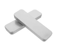 YARNOW Silver Tinplate Stationery Organizer 2pcs Rectangular Box