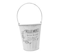 YARNOW Simple Style Rural Flower Pot Small White Multi-function Flower Bucket for Office Study Decor and Storage Vintage Pattern Planter Gift for Friends
