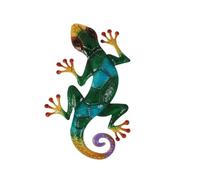 YARNOW Simulation Gecko Iron Wall Hanging Decor Lightweight Matte Blue-green Metal Pendant for Indoor Outdoor Garden Space-saving Art Ornament for Bedroom Study Bathroom and Commercial