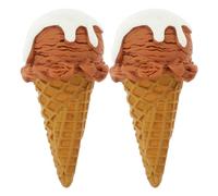 YARNOW Simulation Ice Cream Cone Set 2Pcs Resin Decorative Props for Miniature House and Event Photography