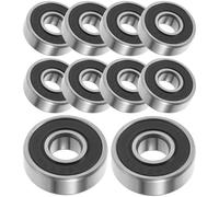 YARNOW Small Ball Bearings High Efficiency Deep Groove Roller Ball Bearing 10pcs with Protective Seals Steel P6 Precision for Electric Motor and Industrial Use