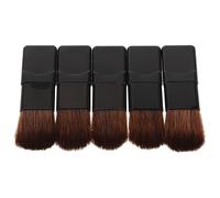 YARNOW Small Flat Blush Brush Set and Plastic Handles with Soft Nylon Fiber Bristles 5pcs Mini Cosmetic Brushes for Precision Application and Travel Use