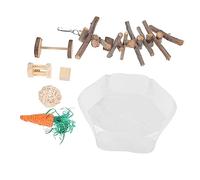 YARNOW Small Pet Playpen Wooden Toy Fence Set Interactive Hamster Toys Safe for Guinea Dutch Rabbit Random Color