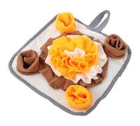 YARNOW Small Pet Snuffle Mat for Rabbits and Hamsters, White-Orange Non-Slip Fleece Nose Work Foraging Feeding Mat, Interactive Slow Feeding Intelligence for Small Animals