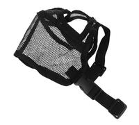 YARNOW Soft Mesh Dog Muzzle for Short Snouted Breeds Adjustable Breathable Bulldog Mouth Cover Prevents Biting Chewing and Unwanted Eating Black