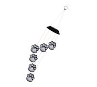 YARNOW Solar Powered Cat Paw Wind Chime Lamp with Black Heads Outdoor Garden Hanging Decor Easy Install Solar Wind Bell Light for Balcony Patio Decoration
