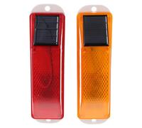 YARNOW Solar Strobe Warning Light 2pcs White PC 100MAH with Intelligent Light Control for Construction Sites Outdoor