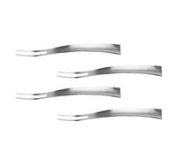 YARNOW Stainless Steel Dessert Forks Elegant Silver Forks 4pcs with Two Prong Design Fine Tines for Easy Pickup for Fruit and Pastry for Restaurant and Bistro Use