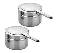 YARNOW Stainless Steel Holder with Cover for Chafer Canned Heat Fuel 6.10X3.54X2.36In 2-Pack Replacement Fuel Holders for Buffet Barbecue Parties