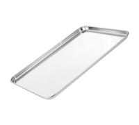YARNOW Stainless Steel Plate Rectangular Plate 12.6x8.3x1.2inch Polished Surface Smooth Edges Simple Design Sturdy Kitchen Serving Tray for Camping and Home