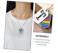 YARNOW Stainless Steel Rainbow Pendant Necklace with Hollow Letter Charms Chain Hypoallergenic Lgbt Pride Jewelry for Women and Men Symbol of Homosexuality and Equality