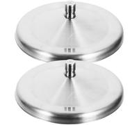 YARNOW Stainless Steel Reusable Cup Lids, 2pcs, 10 cm Diameter, Dustproof, Universal for Coffee, Tea, Beer Mugs & Wine Glasses, Silver