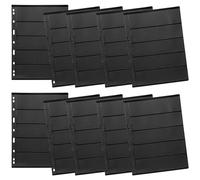 YARNOW Stamp Collecting Supplies 10Pcs Loose-Leaf Sheets with Black 9-Hole Double-Sided A5 Card Holders, Reusable Design for Collectors and Hobbyists