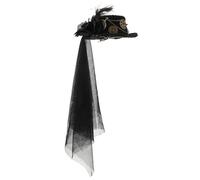 YARNOW Steampunk Hat Gears for Women Vintage Top Hat Fascinator Dark Floral Mesh and Hair Clip for Parties and Performances