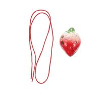 YARNOW Strawberry Shape 6-hole Ceramic Ocarina Beginner Wind Instrument for Children Students Music Practice and Creative